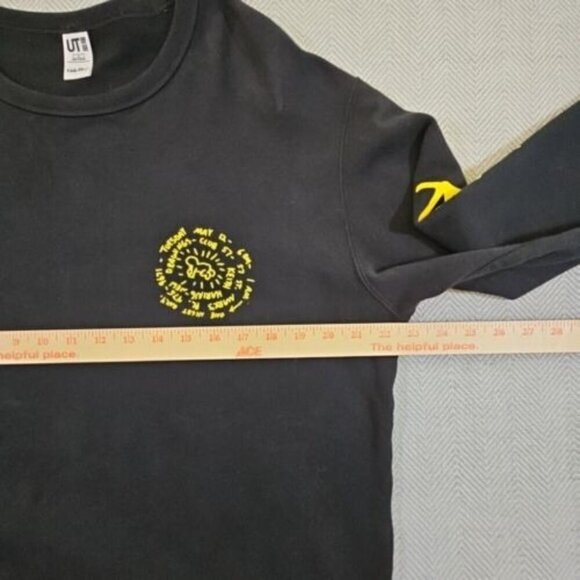 Uniqlo Keith Haring Sweatshirt Crewneck Size Large Sleeve Logo Black Long Sleeve - Picture 6 of 13